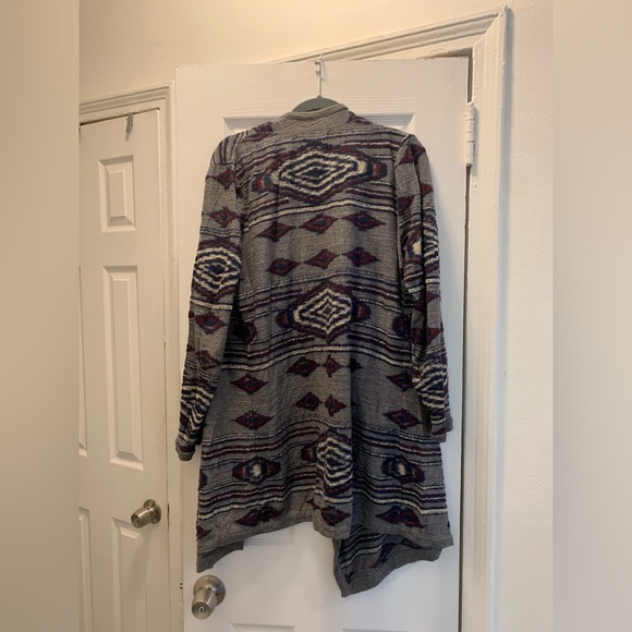Lucky Brand Aztec Tribal Wrap Cardigan Sweater Size Medium - Picture 5 of 7
